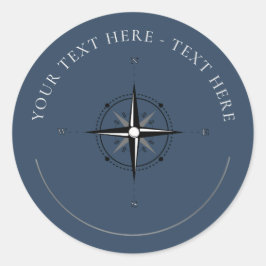 Adesivo Vinheta redonda clássica de compassagem náutica