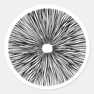 Adesivo Vinheta redonda clássica de esporo de cogumelos m