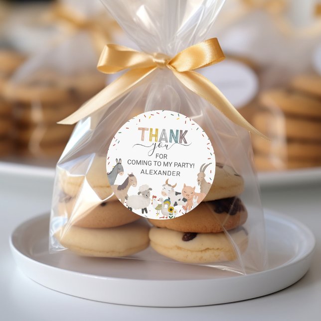 Adesivo Vinheta redonda clássica de Festa de aniversário d (Criador carregado)