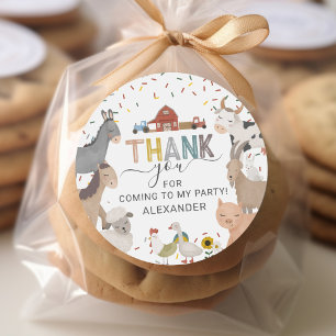 Adesivo Vinheta redonda clássica de Festa de aniversário d