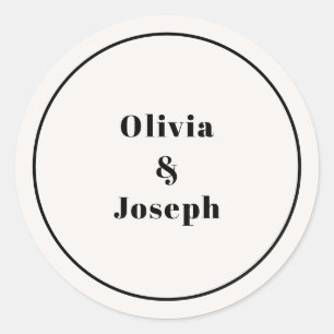 Adesivo Vinheta redonda Clássica de Marfim Moderna OLIVIA