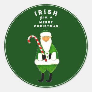 Adesivo Vinheta redonda clássica de Natal irlandês