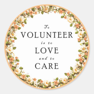 Adesivo Vinheta redonda clássica de valorização do voluntá