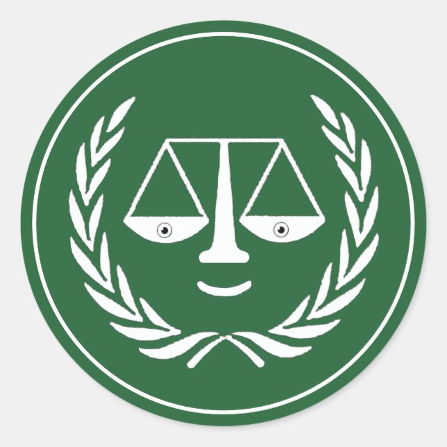 Adesivo Vinheta-redonda clássica do advogado de graduação  (Frente)