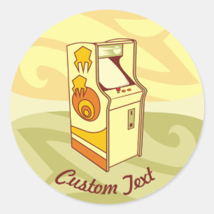 Adesivo Vinheta redonda clássica do console de jogo de fli