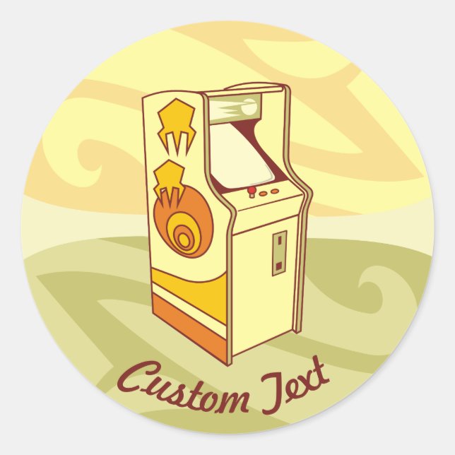 Adesivo Vinheta redonda clássica do console de jogo de fli (Frente)