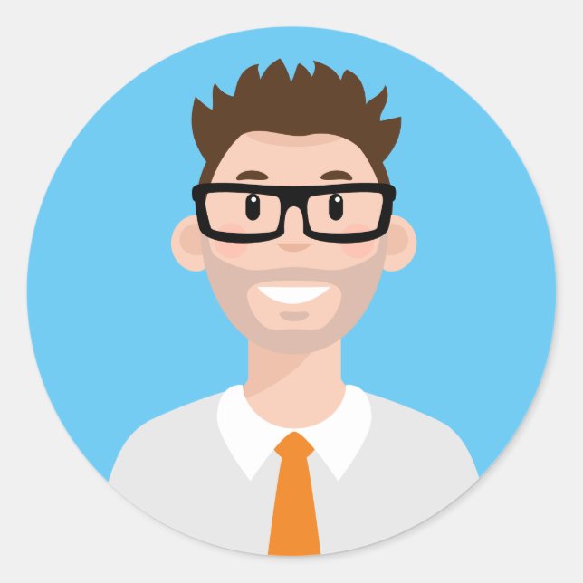 Adesivo Vinheta redonda clássica do profissional Avatar (Frente)