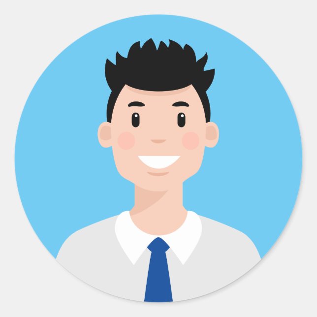 Adesivo Vinheta redonda clássica do profissional Avatar (Frente)