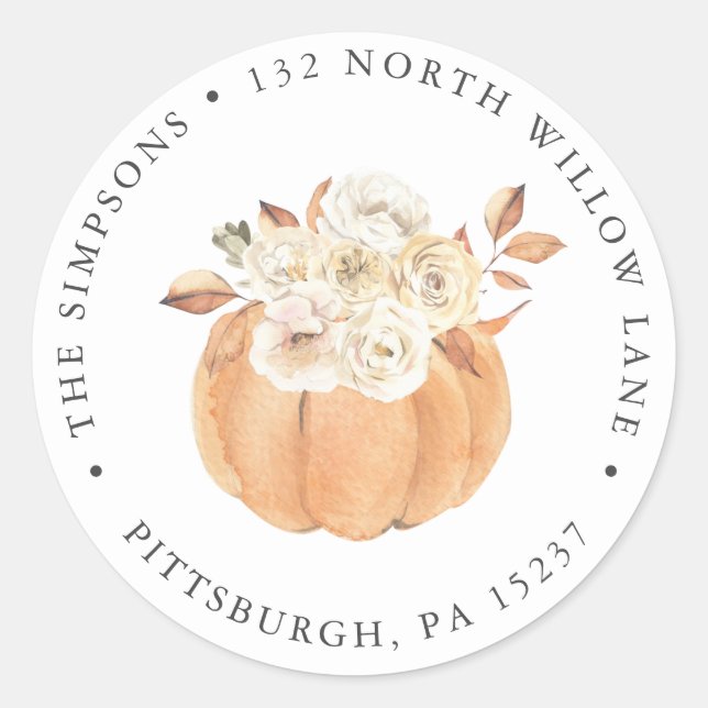 Adesivo Vinheta redonda clássica do Rustic Autumn Return (Frente)