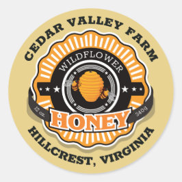 Adesivo Vinheta redonda clássica Dourada de mel com broca 