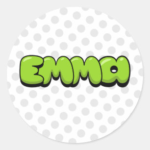 Adesivo Vinheta redonda clássica Emma