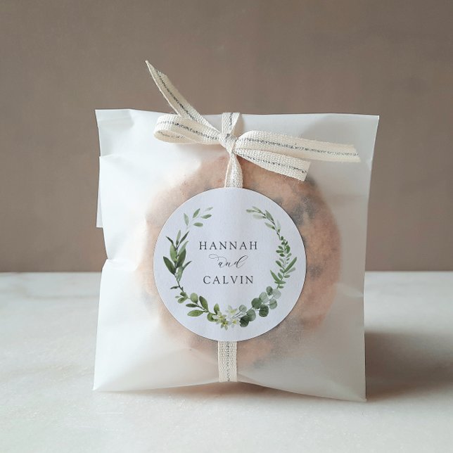 Adesivo Vinheta redonda clássica Eucalyptus Wedding (Criador carregado)