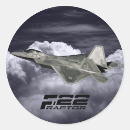 Adesivo Vinheta redonda clássica F-22 RAPTOR