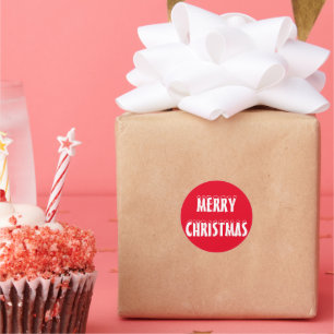 Adesivo Vinheta redonda clássica feliz de Natal