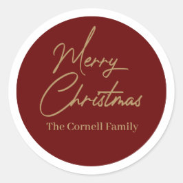 Adesivo Vinheta redonda clássica feliz de Natal