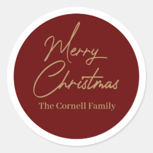 Adesivo Vinheta redonda clássica feliz de Natal
