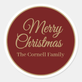 Adesivo Vinheta redonda clássica feliz de Natal