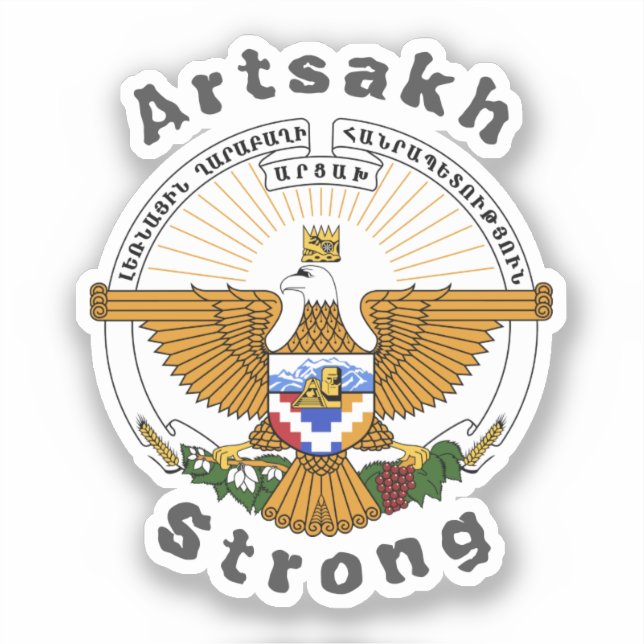 Adesivo Vinheta redonda clássica forte de Artsakh (Frente)