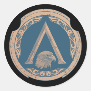 Adesivo Vinheta redonda clássica Grelha-espartana-espartan