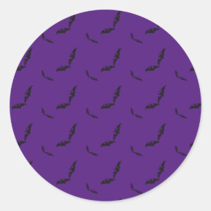 Adesivo Vinheta redonda clássica Halloween/morcego