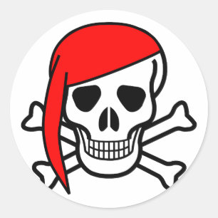 Adesivo Vinheta redonda clássica Halloween Skull