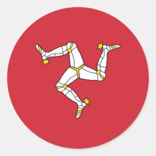 Adesivo Vinheta redonda clássica Isle of Man Flag