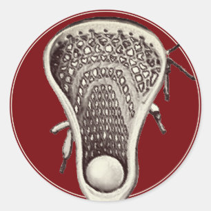 Adesivo Vinheta redonda clássica Maroon Team Lacrosse