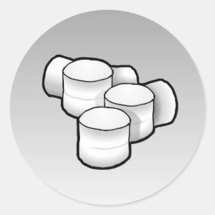 Adesivo Vinheta redonda clássica marshmallow