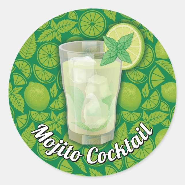 Adesivo Vinheta redonda clássica Mojito (Frente)