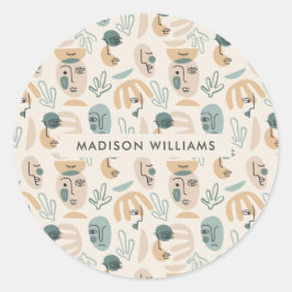 Adesivo vinheta redonda clássica monograma