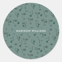 vinheta redonda clássica monograma