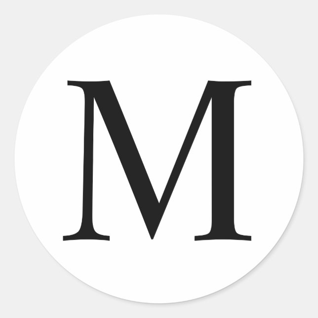 Adesivo Vinheta redonda clássica monograma elegante (Frente)