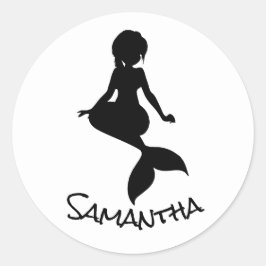 Adesivo Vinheta redonda clássica preta de festa da Sereia