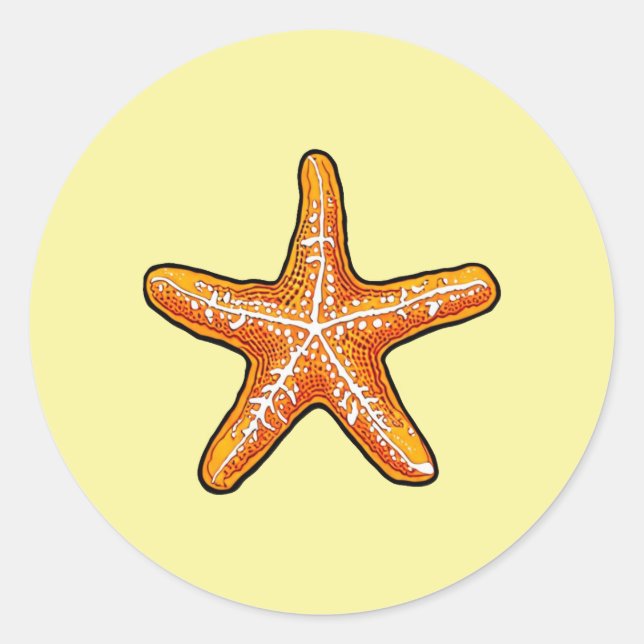 Adesivo Vinheta redonda clássica Starfish (Frente)