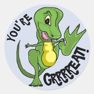 Adesivo Vinheta redonda clássica T-Rex
