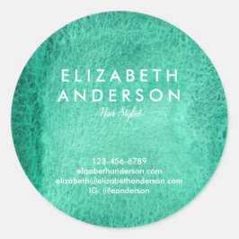 Adesivo Vinheta redonda clássica verde-aquosa