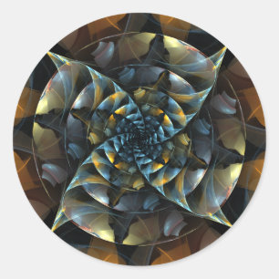 Adesivo Vinheta redonda com Abstrato de pinambos