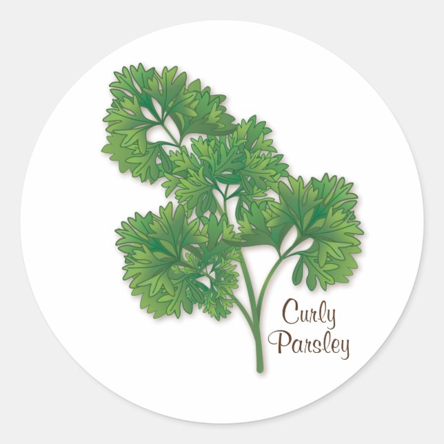 Adesivo Vinheta Redonda Curly Parsley (Frente)