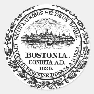 Adesivo Vinheta redonda da cidade de Boston Massachets