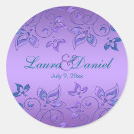 Adesivo Vinheta redonda de 1,5", plana e azul