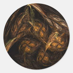Adesivo Vinheta redonda de Abstrato de arte da Mãe Terra