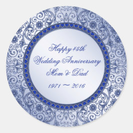 Adesivo Vinheta redonda de aniversário de casamento do 45º