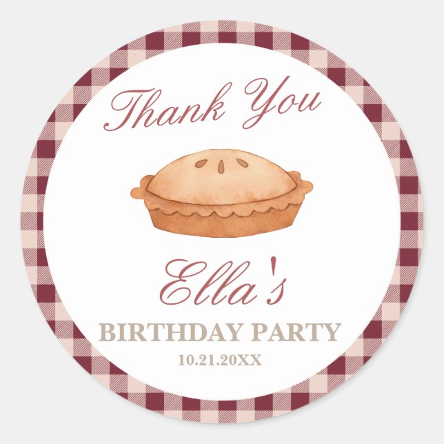 Adesivo Vinheta redonda de aniversário do Pie (Frente)