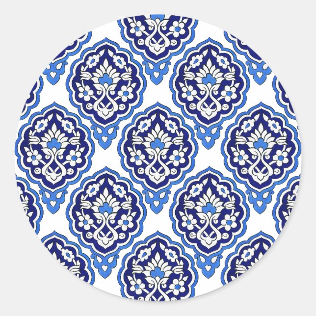 Adesivo Vinheta redonda de azulejo turca (Frente)