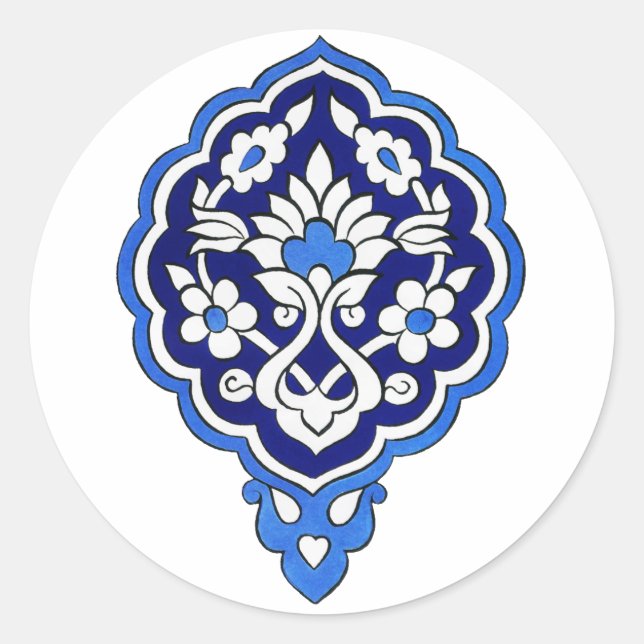 Adesivo Vinheta redonda de azulejo turca (Frente)