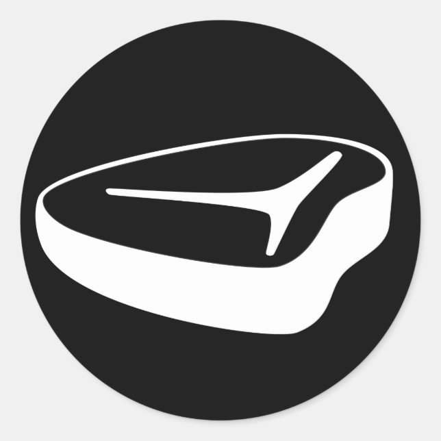 Adesivo Vinheta redonda de bife T-Bone (pequena) (Frente)