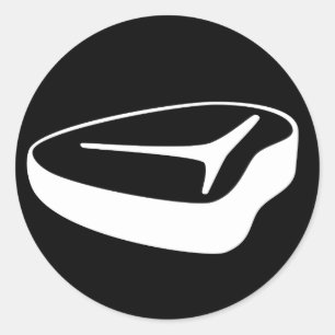 Adesivo Vinheta redonda de bife T-Bone (pequena)