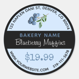 Adesivo Vinheta-redonda de bolachas de mirtilo