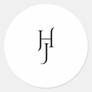 Adesivo Vinheta redonda de casamento branco-preto minimali