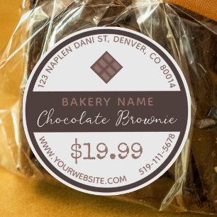 Adesivo Vinheta redonda de chocolate Brownie